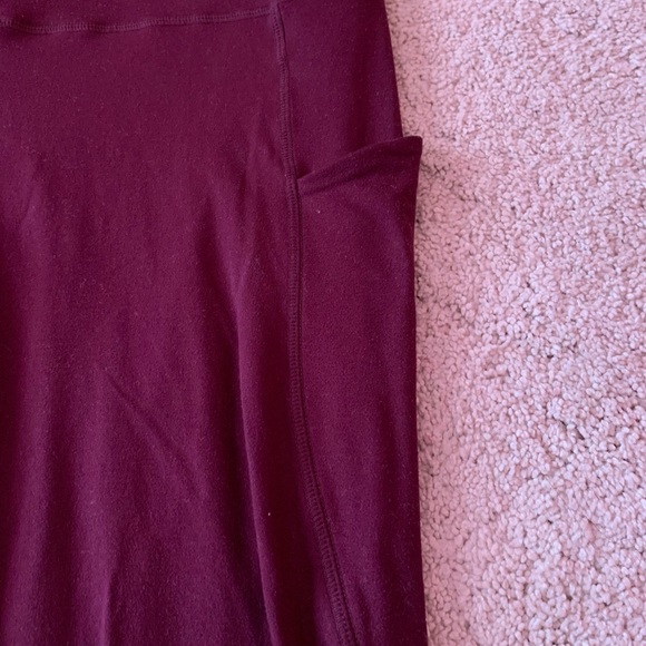 Maroon High Waist Women Leggings Large - Picture 2 of 3